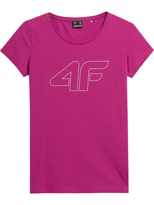 Women's Athletic Blouse Short Sleeve Fuchsia