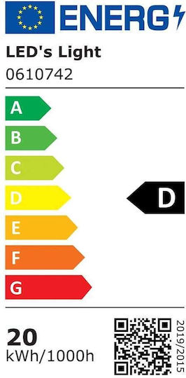 123led LED Bulb 20W Fluorescent Type 150εκ. for Socket G13 and Shape T8 Cool White 3000lm