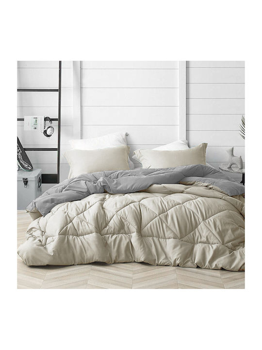 Saray Home Duvet Queen 220x240cm Grey with beige 180 GSMGsm