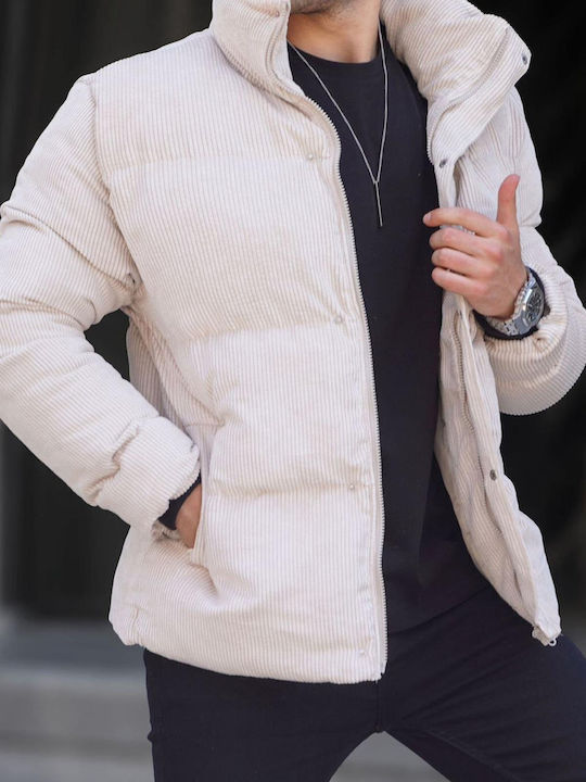 madmext Herren Winter Jacke Puffer Beige