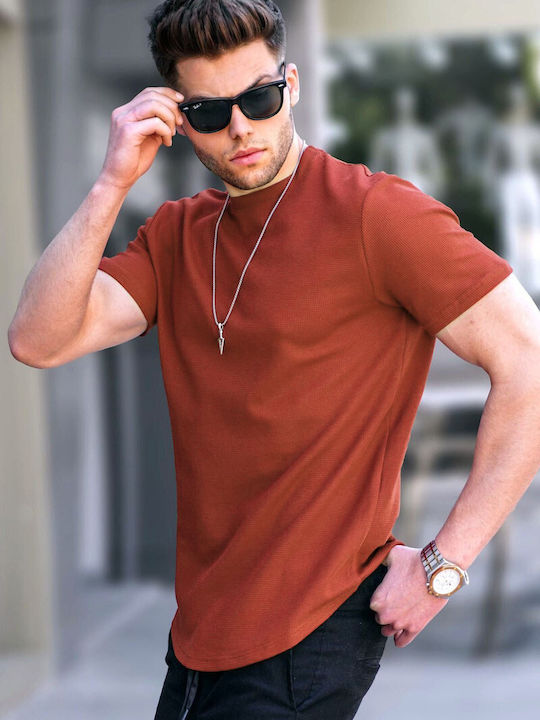 madmext Men's Short Sleeve T-shirt Burgundy