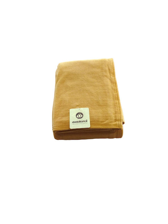 Manterol Casa Arica Κουβέρτα Fleece Μονή 160x240εκ. Λαδί