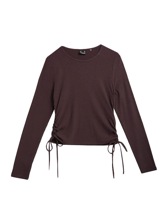 Women's Blouse Long Sleeve Brown