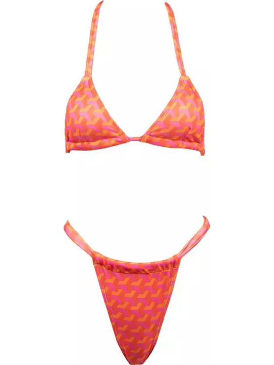 Set Bikini Triangle High Waist Red