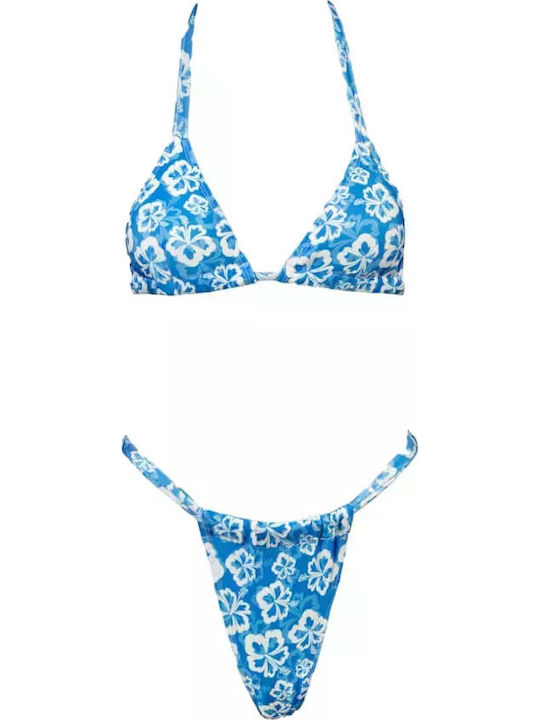Set Bikini Dreieck Hellblau