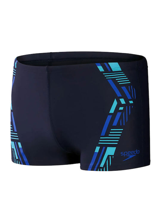 Tech Men's Swimwear Shorts Blue with Patterns