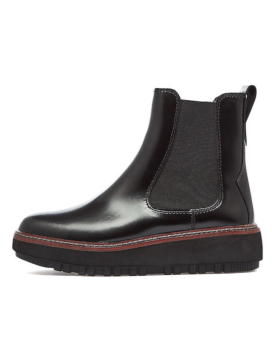 Clarks Up Leder Damen Knöchelstiefel Schwarz