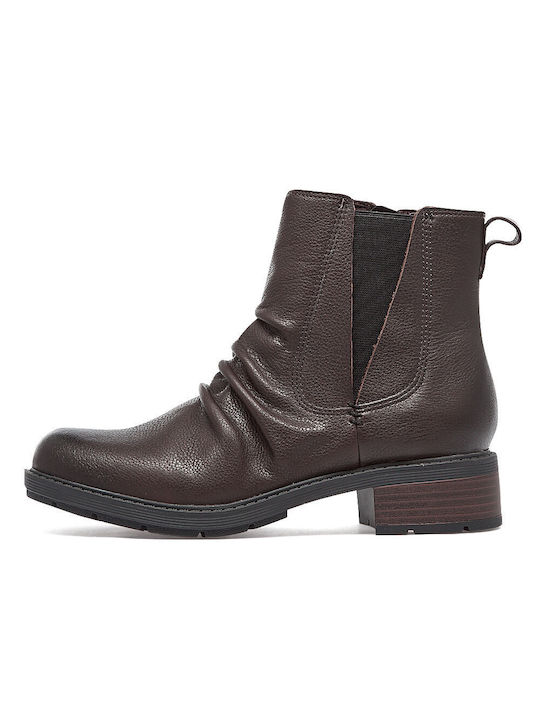 Clarks Hearth Leder Damen Knöchelstiefel Braun