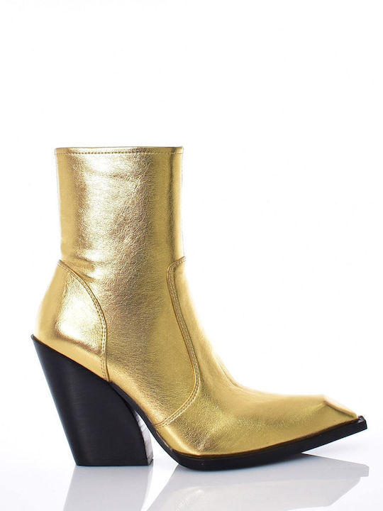 Jeffrey Campbell Renegate-2 Damen Cowboy-Stiefeletten mit hohem Absatz Goldene