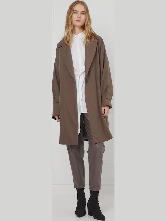 Femeie Maro Palton Oversized cu Nasturi
