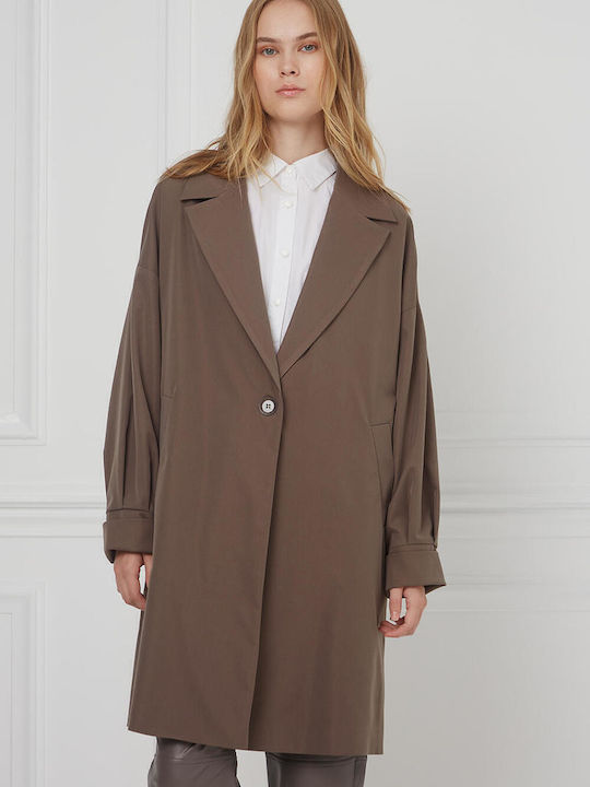 Femeie Maro Palton Oversized cu Nasturi