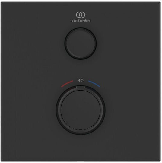 Ideal Standard Ceratherm Μίκτης Μπαταρίας Εντοιχισμού για Ντουζιέρα 2 Εξόδων Μαύρος