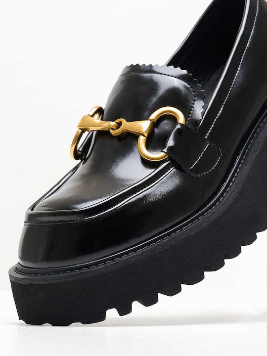 Jeffrey Campbell Skooled Piele Mocasini dama în culoarea Negru