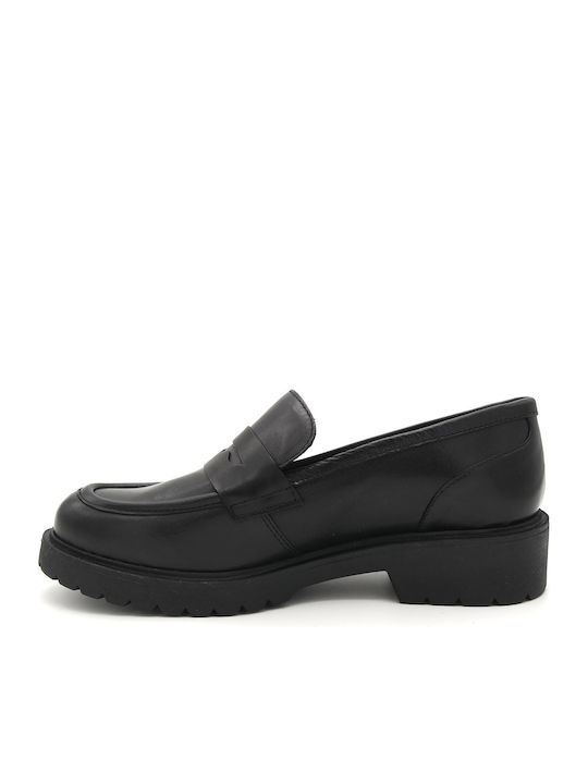 Δερμάτινα Γυναικεία Loafers σε Μαύρο Χρώμα