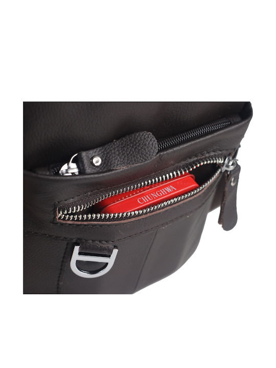 Leather Men's Shoulder / Crossbody Bag Brown