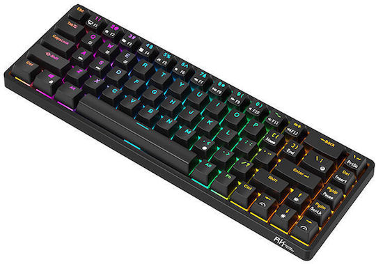 Royal Kludge RK837 Fără fir Gaming Tastatură Mecanică 60% cu Custom Brown comutatoare și iluminare RGB (Engleză US)