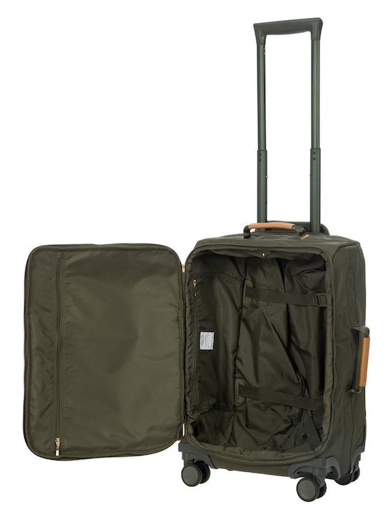 Bric's Milano X-Travel Βαλίτσα Ταξιδίου Καμπίνας Υφασμάτινη Χακί με 4 Ρόδες Ύψους 55εκ.