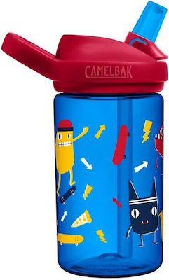 Camelbak Kids Plastic Water Bottle with Straw CMLB Blue 400ml