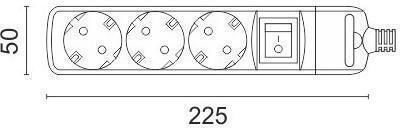 Spot Light Power Strip 3 Positions with Switch without Cable