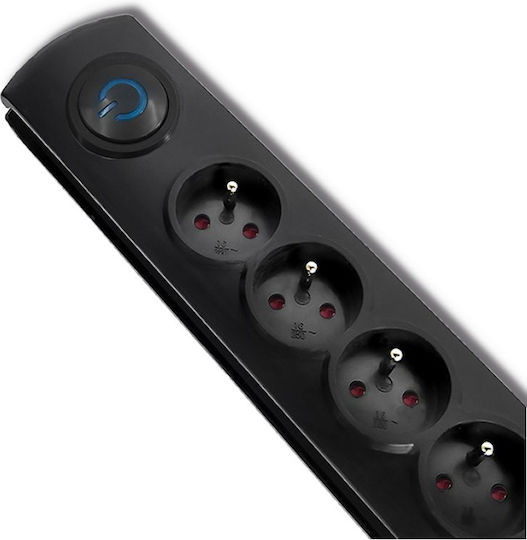 Qoltec Power Strip with Surge Protection 5 Positions with Switch and Cable 1.8m