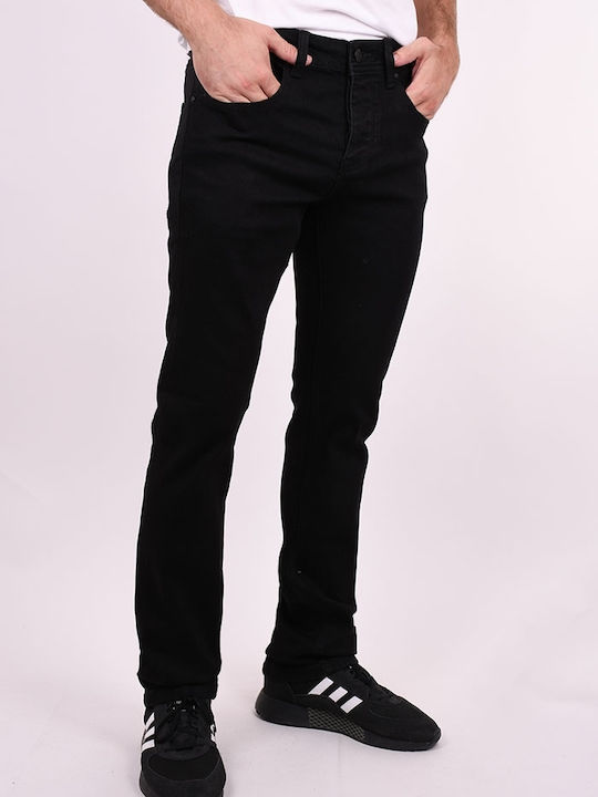 True Rise Men's Denim Trousers Straight Black