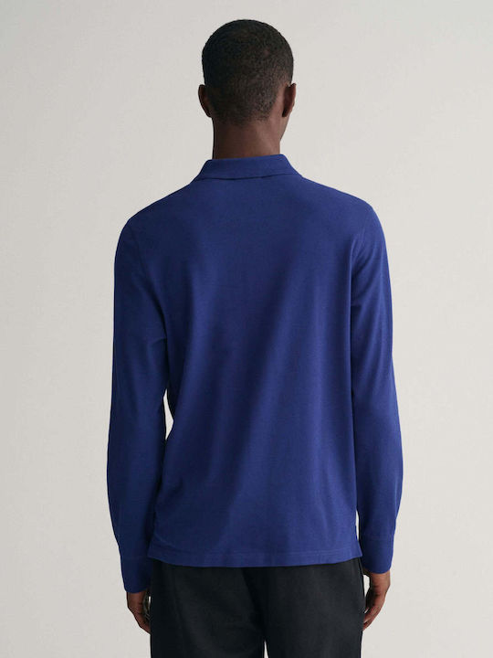 Gant Bluza Sportivă pentru Bărbați cu Mânecă Lungă Polo Albastră