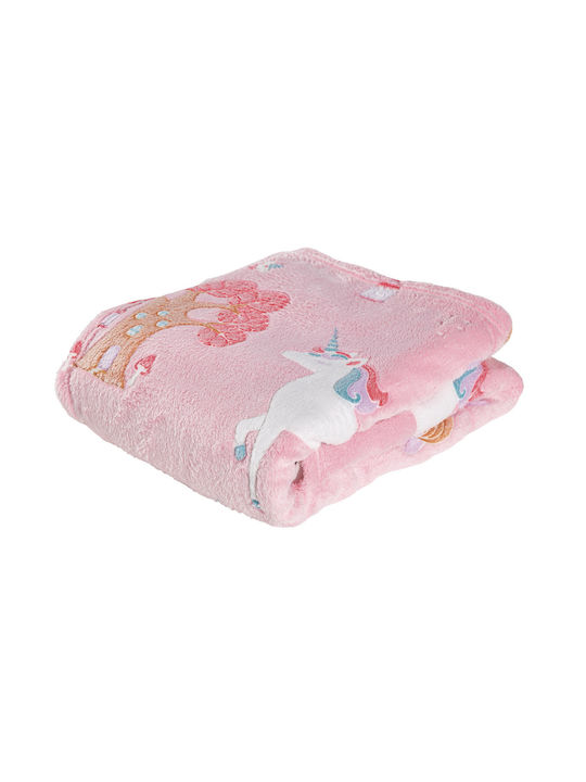Das Home Blanket Nursery Swaddling Blankets Fleece Pink Pink 80x110cm