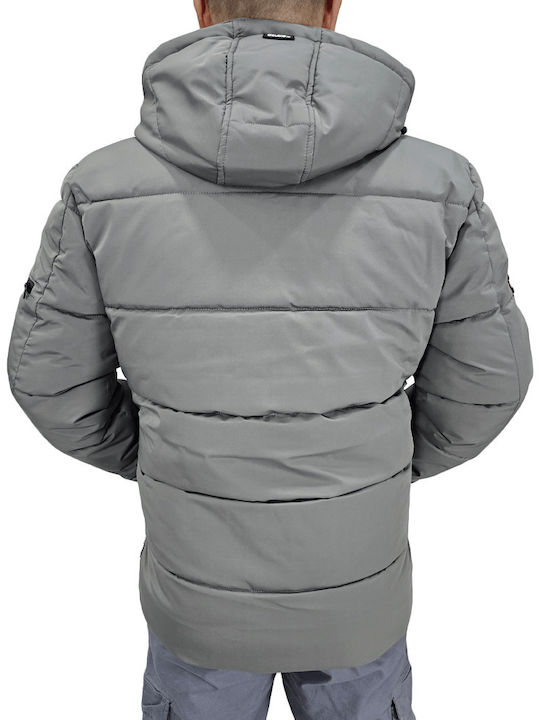 Double Herren Winter Jacke Lässig Gray