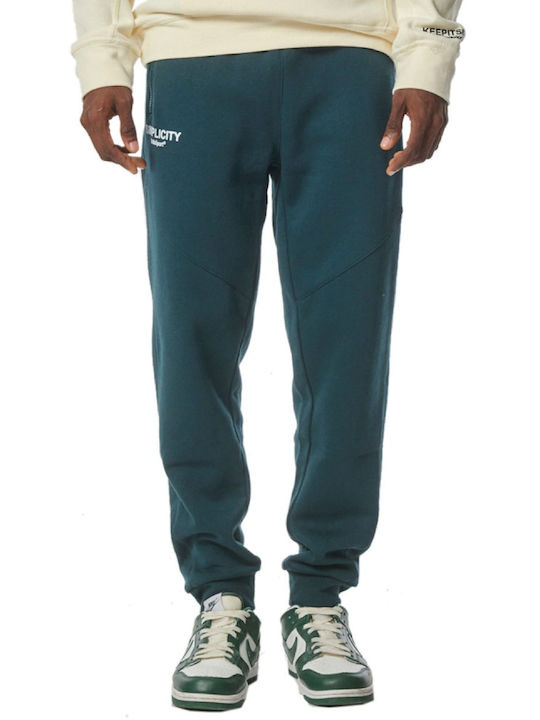 Body Action Men's Fleece Sweatpants with Rubber Green