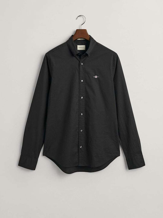 Long-sleeved Cotton Shirt Black