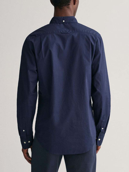 Long-sleeved Cotton Shirt Blue