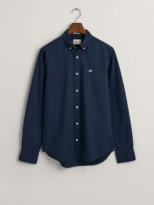 Long-sleeved Cotton Shirt Blue