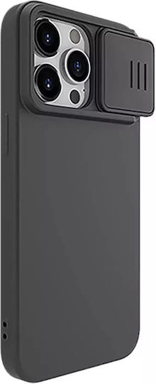 Nillkin Camshield Silky Umschlag Rückseite Silikon Schwarz (iPhone 15 Pro Max)