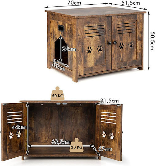 Costway Cat Toilet Furniture 50.5x50.5cm 1pc 50gr