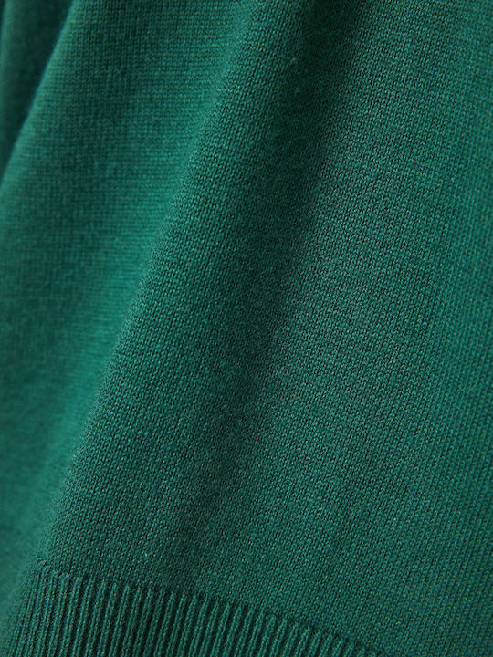Women's Long Sleeve Sweater Cotton Turtleneck Green