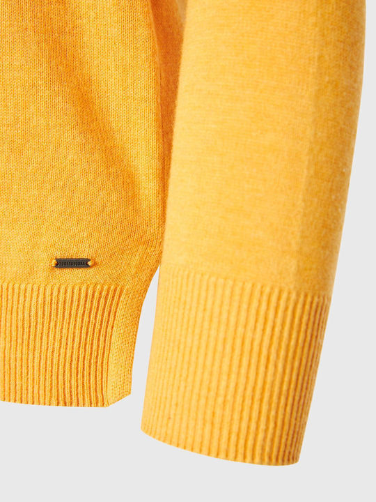 Women's Long Sleeve Sweater Cotton Turtleneck Yellow