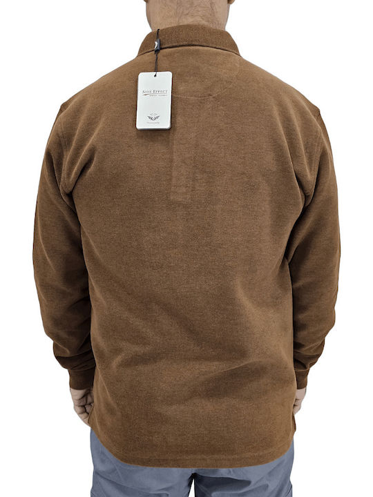 Side Effect Men's Long Sleeve Blouse Polo Brown