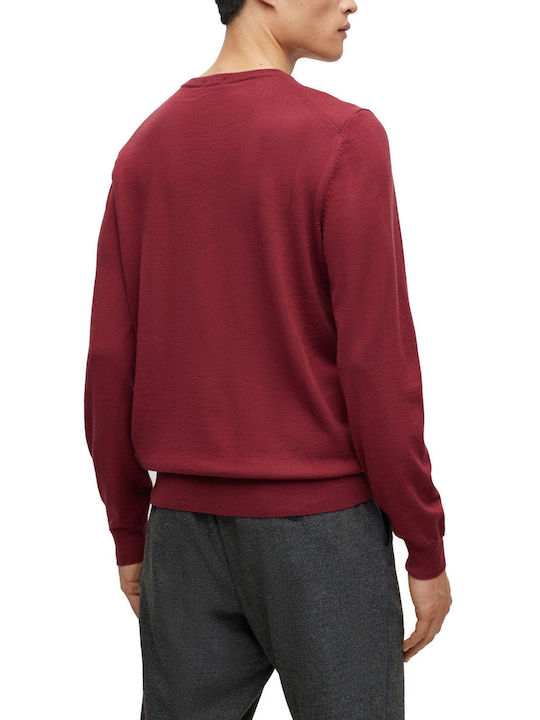 Hugo Boss Men's Long Sleeve Sweater Burgundy