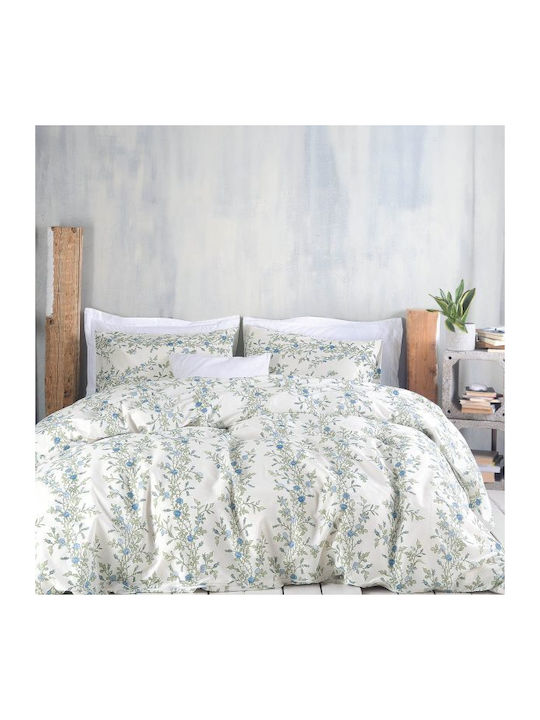 Rythmos Bettbezug-Set Einzelbett mit Kissenbezug 160x250 Talia Blue