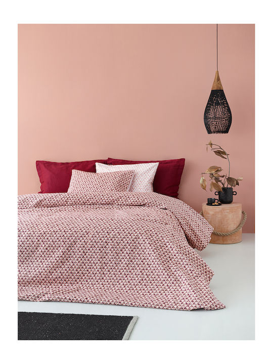 Palamaiki Duvet Cover Set Flannel Queen with 2 Pillowcases 240x250 SF104 Red