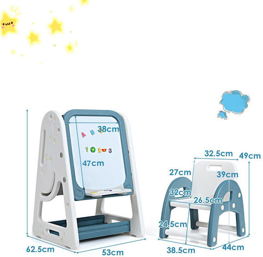 Costway Πίνακας Μαγνητικός Διπλής Όψης 100x100x100εκ.
