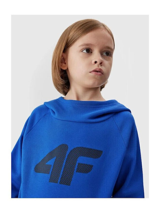 Kinder-Sweatshirt mit Kapuze und Taschen Blau