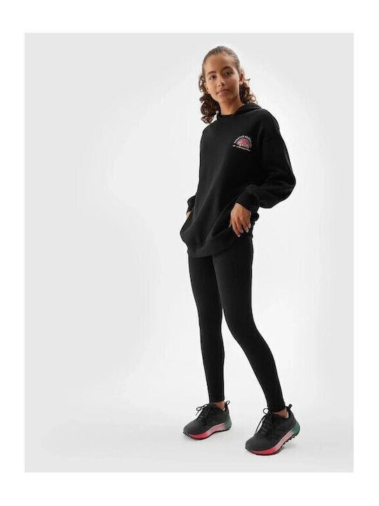 Kids Sweatshirt with Hood and Pockets Black