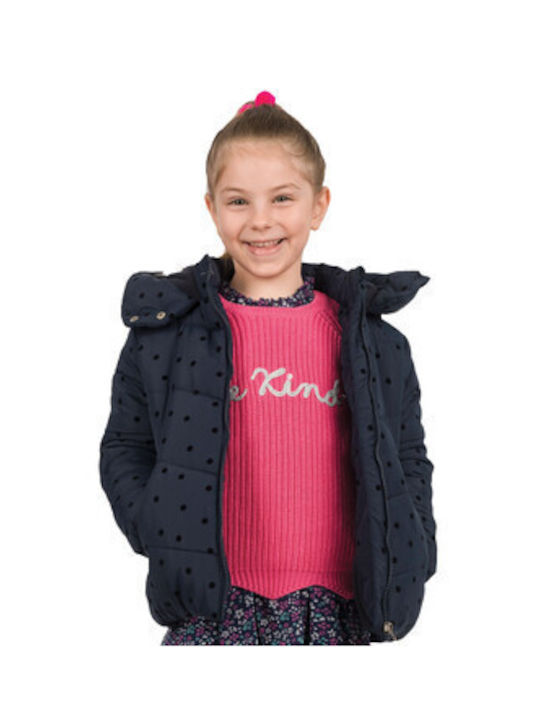 Energiers Girls Quilted Coat Navy Blue with Ηood