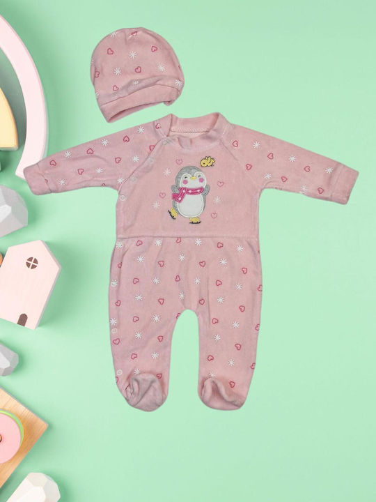 Annora Baby Set Body pentru Bebeluși Catifea Roz