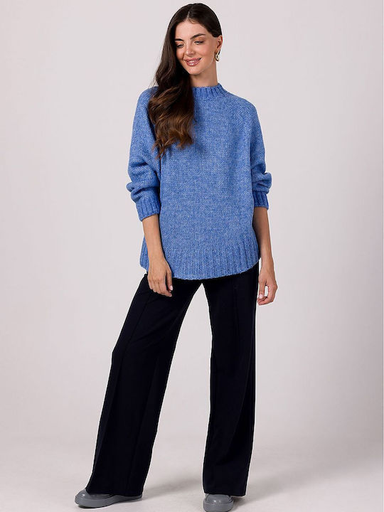 BE Knit Women's Long Sleeve Sweater Blue