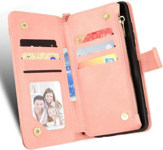 Multi Zipper Brieftasche Rosa (Google Pixel 7)