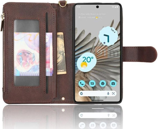 Multi Zipper Wallet Καφέ (Google Pixel 7)