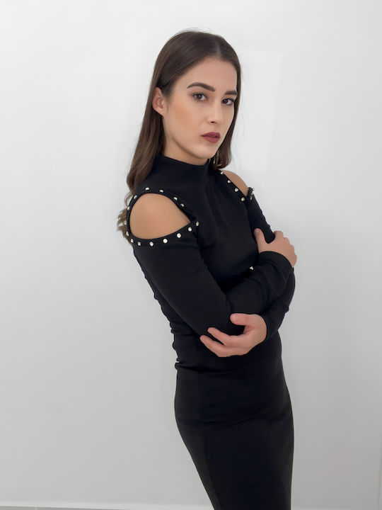 Midi Damenkleid Schwarz