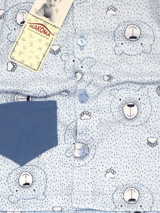 Kids Cardigan with Hood Light Blue
